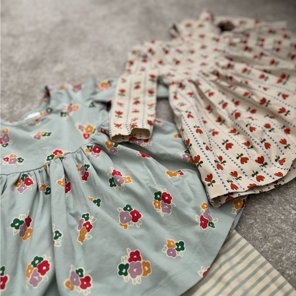 Hanna Andersson Floral and Striped play dress sets - Picture 3 of 8